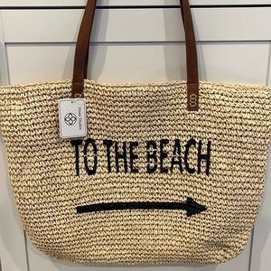 To the beach straw summer tote